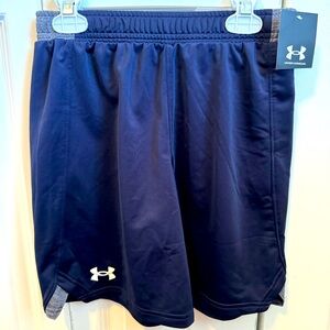 NWT Boys Under Armour Loose Fit Locker Room shorts Navy Blue Size M
